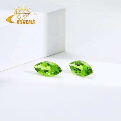 China CS Gems of Birefringence and Pleochroism Wholesale Popular Single Green Peridot from Marquise Facet Natural Market 6-8Mm Gemstones for sale