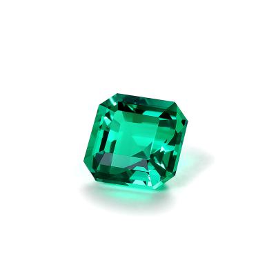 China Fluorescence Reaction CS Lab Developed Gem Wholesale Square Shape Synthetic 925 Gemstone Prices Per Carat Loose Emerald Stone for sale