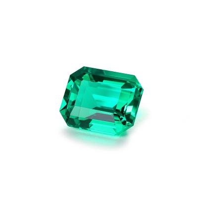 China Fluorescence Reaction Shape High Quality Hydrothermal Octagonal Synthetic Loose 925 Cut Lab-Raised Created Emeralds for sale