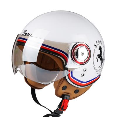 中国 Sun Shield Classic Motorcycle Retro Half Helmet ABS Face Helmet Vintage With Anti Fog Cascos Para Motocicleta High Quality 販売のため