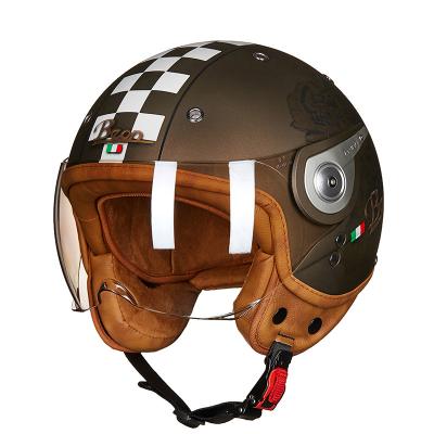 中国 Sun Shield Motorcycle Vintage Safety Helmet For Male And Half Face Helmet 3/4 Female Open Face Helmet 100A 販売のため