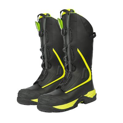 중국 Wholesale Steel Toe Fire Retardant Anti-Static Anti-Tear Safety Fire Resistant Barrel Toe Firefighter Boots 1105 판매용