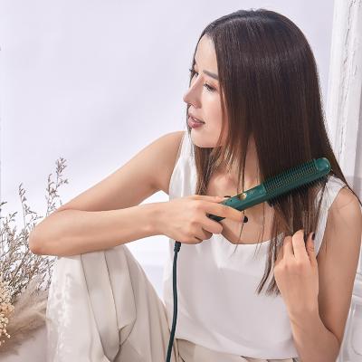 China Amazon Success Low Noise Beard Comb Brush Ceramic Ionic Straight Flat Iron Electric Hair Straightener Brush For Anti Scald Home Use for sale