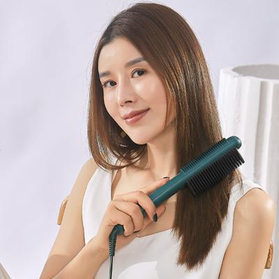 China New Design Low Noise 2 in 1 Electric Curler Hair Straightener Brush Comb Passion Electric Hair Straightener Brush For Sale for sale