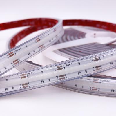 China Hotel DC 24V Dotfree IP67 Colorful Lights Strip RGB COB LED Strip Light for sale