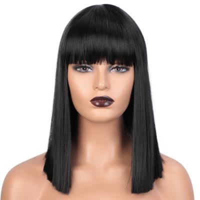 China Best Selling Long Wave Wigs Heat Resistant Silky Straight Black Hot Part Wigs Synthetic Wigs for sale