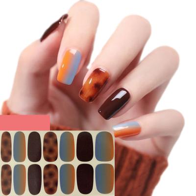 China Easy Apply 3D Art Oem Nail Sticker Waterproof Wrap Christmas Halloween All Style Gel Polish Glitter Color Natural Nail Wrap for sale