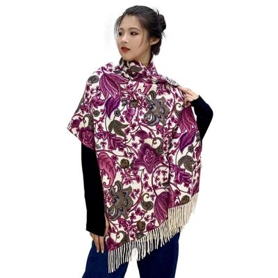 China 2021 New Design Women's Scarf PashminaTassel Large Size Scarves Wool Pure Wool Scarf for sale