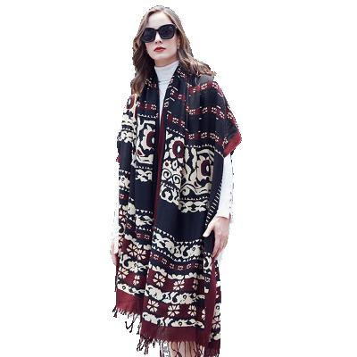 China 2020 Shawl Feeling Soft Smooth Autumn And Winter Warm Thickened Large Print Woolen Scarf for sale