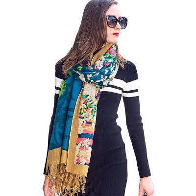 China 250*110cm Pure Wool Wholesale Woolen Scarves Ladies Scarf Winter Woolen Shawls for sale