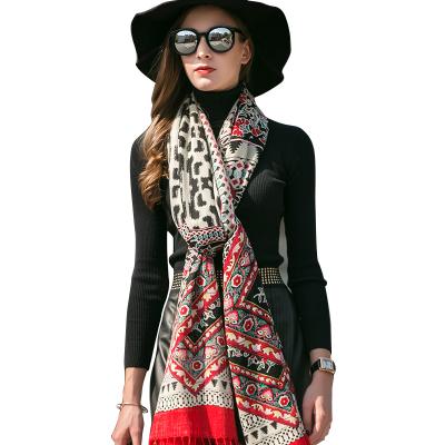 China Wholesale Sheer Wool Wool Scarf Printed Wool Hijab Shawls For Women for sale