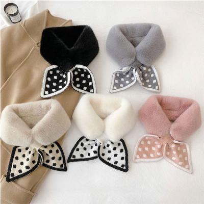 China New Design Hot Fancy Wear Faux Lamb Cashmere Rabbit Fur Ball Scarf Women Smudge Scarves And Neck Shawls for sale