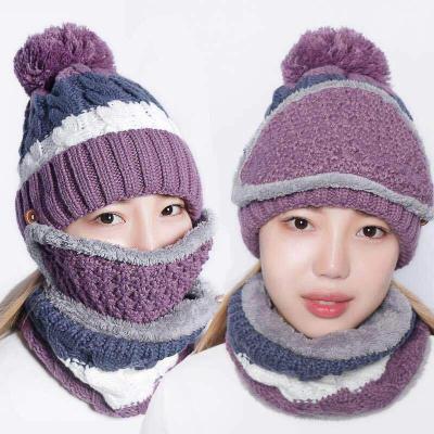 China COMMON Winter Beanie Scarf Slouchy For Women Knit Hats Skull Covers Sets Scarves For Women for sale