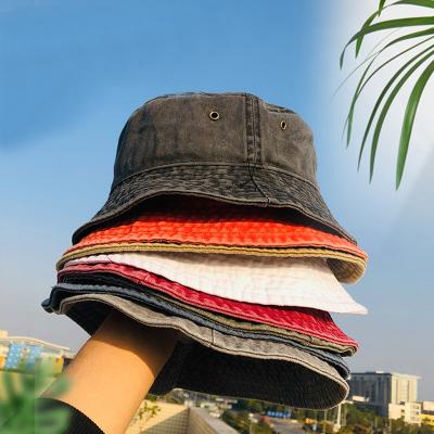 China Custom Image June Cotton Kango White Bucket Hat Fisherman Hats Red Blue Washed BB for sale