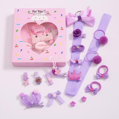 China 2021 New Amazon Hot Sale Design Jane 18 Pcs Girl Children Gift Hair Clips Set Box Packing Service Clip Hair Clips for sale