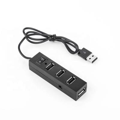 China 4 port black usb 2.0 hub with switch splitter for PC Macbook 3504 for sale