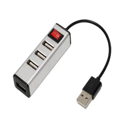 China 4 Port USB Aluminum HUB 2.0 Aluminum External Portable USB Splitter For Laptop PC Macbook for sale