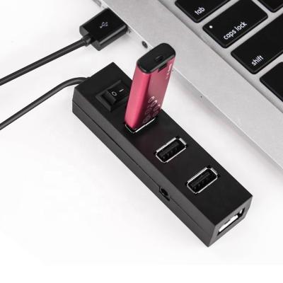 China black usb 4 port 2.0 hub with switch splitter for PC Macbook 3504 for sale