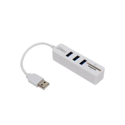 China Mobile Devices .desk Computer Usb 2.0 5 In 1 Port Hub 3 Usb Data Transfer SD TF Card Reader Combo For Macbook PC for sale