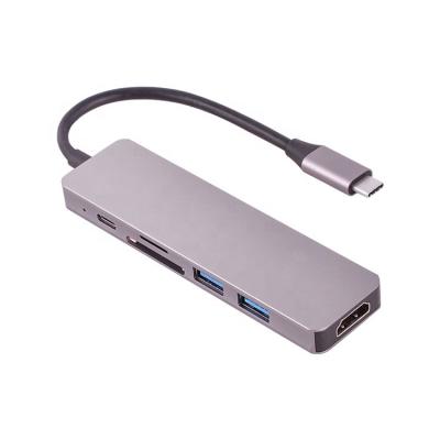 China Multifunctional Mobile Devices .desk Computer USB 3.1 to HDTV 6 in 1 Type-C to 4k HDTV HUB PD Charger Docking Station USB 3.0 HUB for Desktop PC and Computer 'laptop for sale