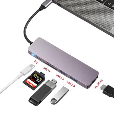 China Multifunctional Mobile Devices .desk Computer USB 3.1 to HDTV 6 in 1 Type-C to 4k HDTV HUB PD Charger Docking Station USB 3.0 HUB for Desktop PC and Computer 'laptop for sale