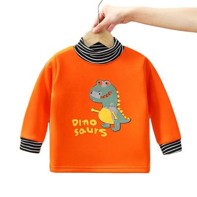 China Autumn/Winter Children's Thermal Fleece Long Sleeve Boys And Girls Hoodie Base Shirt Printing T-shirt Knit Tops Anti-pilling Anti-pilling for sale