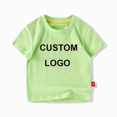 China Custom made children's anti-pilling solid color shorts cotton pure empty t-shirt printing cotton T-shirts unisex cotton T-shirt for sale