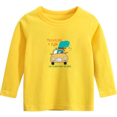 China Solid Color Compressed Cotton Clothes Custom Wholesale Plain Solid T-shirt Toddler T-shirts Kids Tee Print Long Sleeve T-shirt Kid for sale