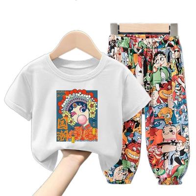 China Summer Viable T-shirt Set For Girls Pants Kids Clothing Manufacturers Cool Custom Girls Clothing Sets Kids Clothing Wholesale for sale