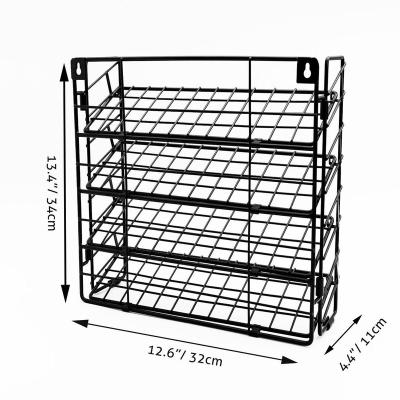 China Viable Cabinet Wall Mounted Folding Spice Bottle Storage Rack Spice Organizer For Kitchen Countertop for sale