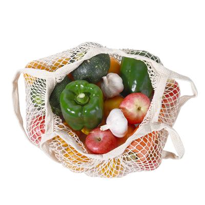 China Grocery Handled Mesh Bags Organic Cotton String Reusable Shopping Bags Net Bags With Short Handle For Fruit Vegetable for sale