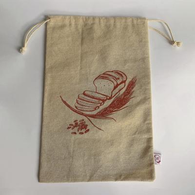 China Recyclable Eco Friendly Reusable Food Storage Organic Cotton Bread Bag With Logo Customized for sale