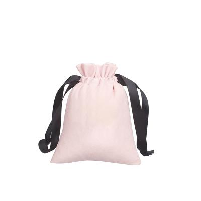 China Recyclable Pink Drawstring Organza Velvet Bags Christmas Wedding Gift Pouches Jewelry Storage Packaging Bags for sale