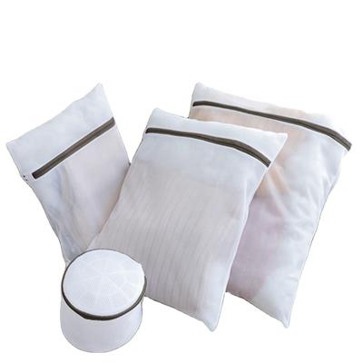 China Minimalist Instock Laundry Bag Set High Quality Polyester White RPET And Bra Thin Mesh Washing Bag Bag for sale