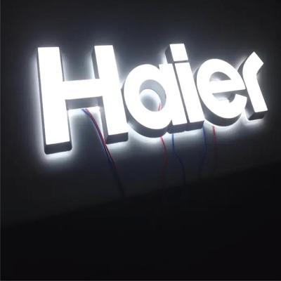 China Custom Outdoor Retail Store Front Lit Acrylic LED Letter Signs Manufacturer LA LED Lit Store Signage Halo Lit LED Advertising Name Letters for sale