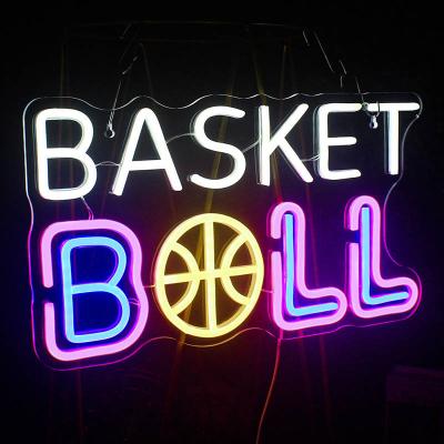 China Other Cool Basketball Neon Signs Letter LED Sign Wall Neon Lamp Hall Club Room Advertising Sports Signage for sale