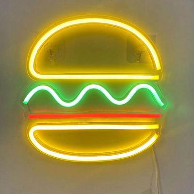 China Other Acrylic Neon Light Letter Home Letter Hamburger Restaurant Decoration Pineapple Shape Fast Food Wall Neon Sign for sale