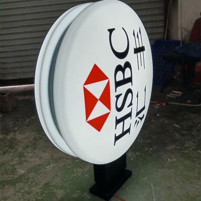 China Outdoor Customized Round Light Box Signage Advertising Show Outdoor Acrylic Led Light Box Logo Sign for sale