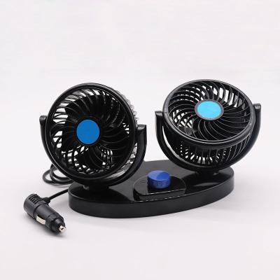 China Metal Plastic 360 Degree Rotating All Round Head 12V 24V Truck Fans Car Double Swing Fan With Low Noise for sale