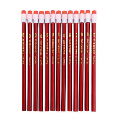 China office & School pencil popular large head design HB classic red-black pencil 12 pieces set shank hexagonal customization acceptable pencil for sale