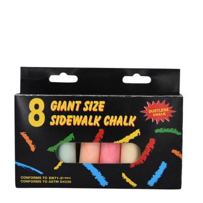 China Original Bulk Packing Material School Chalk Material Sidewalk Chalk Wholesale Jumbo Large Color Dustless Bright Chalk 25mm (Diameter) X 105mm (W) for sale