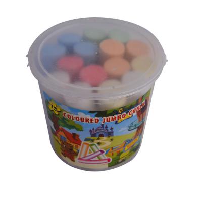 China Popular PP Drum Kids School Sidewalk Packing High Quality Blackboard Colorful Jumbo Chalk Non Dusty Caso Shine OEM Large 2.5*2.2*10.5cm for sale