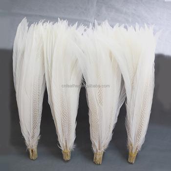 China Decorations Wholesale 28-30inch Bleached Colorful Silver Pheasant Tail Feathers For Carnival Dance Costumes for sale