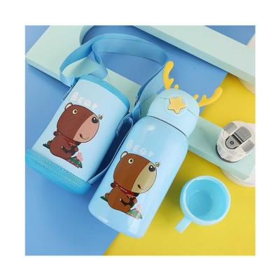 China PORTABLE High Quality Stain Wall Stainless Steel Double Mug For Kids for sale