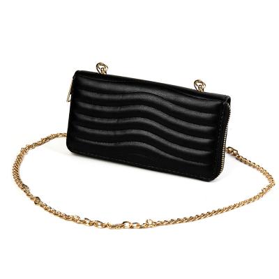 China Anti-theft Ladies Fashion Travel Wallet Zipper Clutch Wallet Chain Messenger Bag PU Women Women Long Wallets for sale