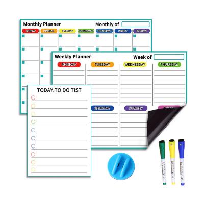 China Super Flexible Easy Clean Magnetic Fridge Calendar Whiteboard Erase Dry Erase Planner for Kitchen Fridge for sale