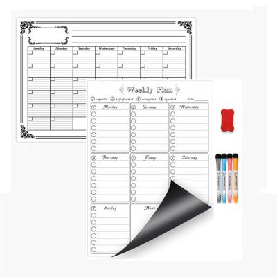 China Fridge Super Easy Flexible Clean Magnetic Dry Erase Daily Chore Wipe Weekly Planner for Kitchen Fridge for sale