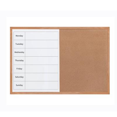 China Premium Quality Combo Board Magnetic Dry Erase Board Combo With Cork Board Wood Frame Whiteboard For Bulletin Board Note for sale