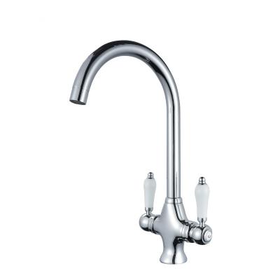 China Kitchen Thermostatic Sanitary Ware Faucet Double Handle Mixer Tap UK Basin Faucets for sale