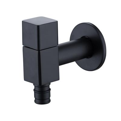 China Thermostatic Faucets 1/2in Hose Bib Brass Wall Mounted Faucet Plated Black Chrome Washing Machine Water Bibcock Faucet for sale